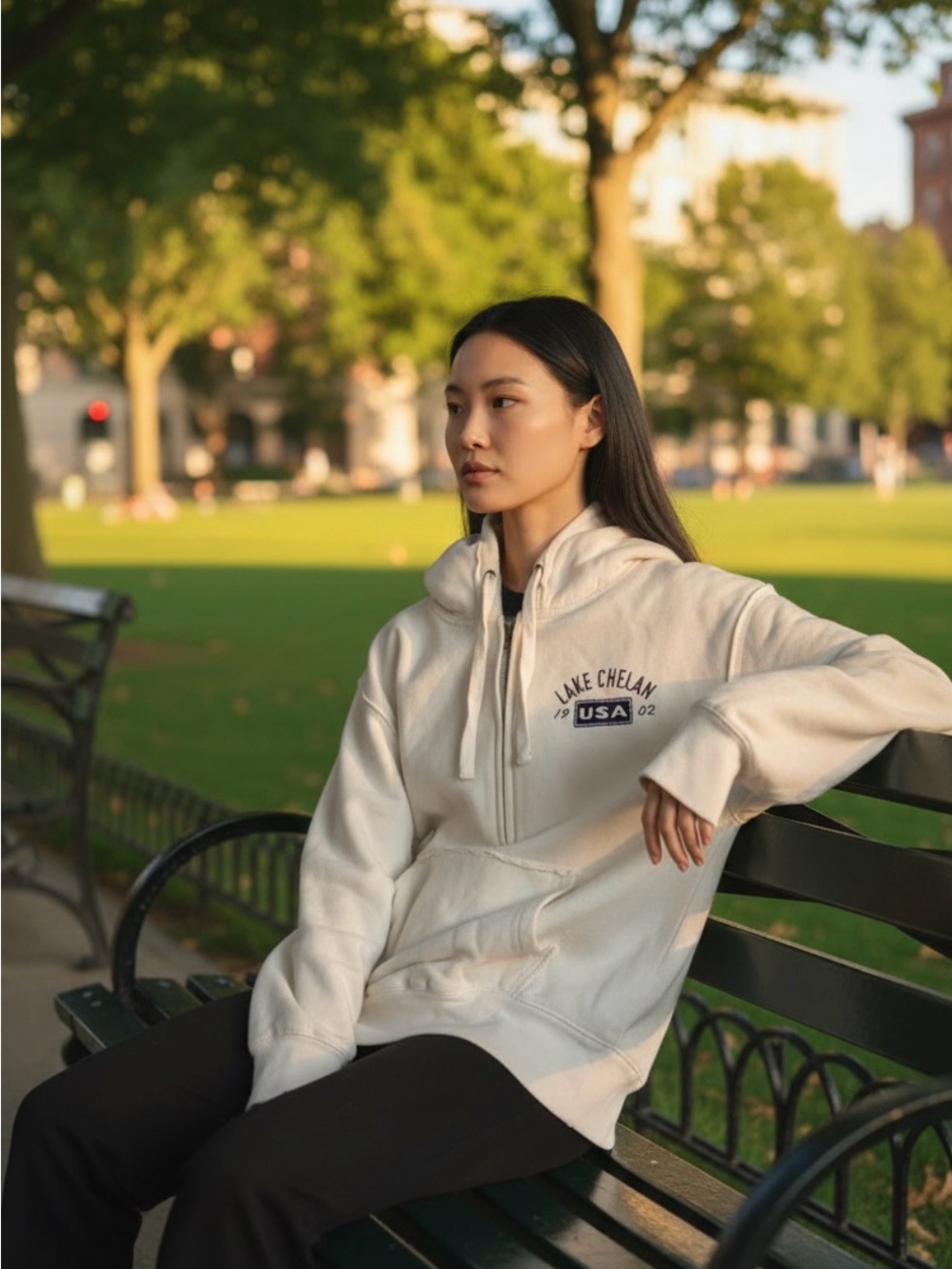 Lighthouse Apparel Cream Zip-Up Hoodie